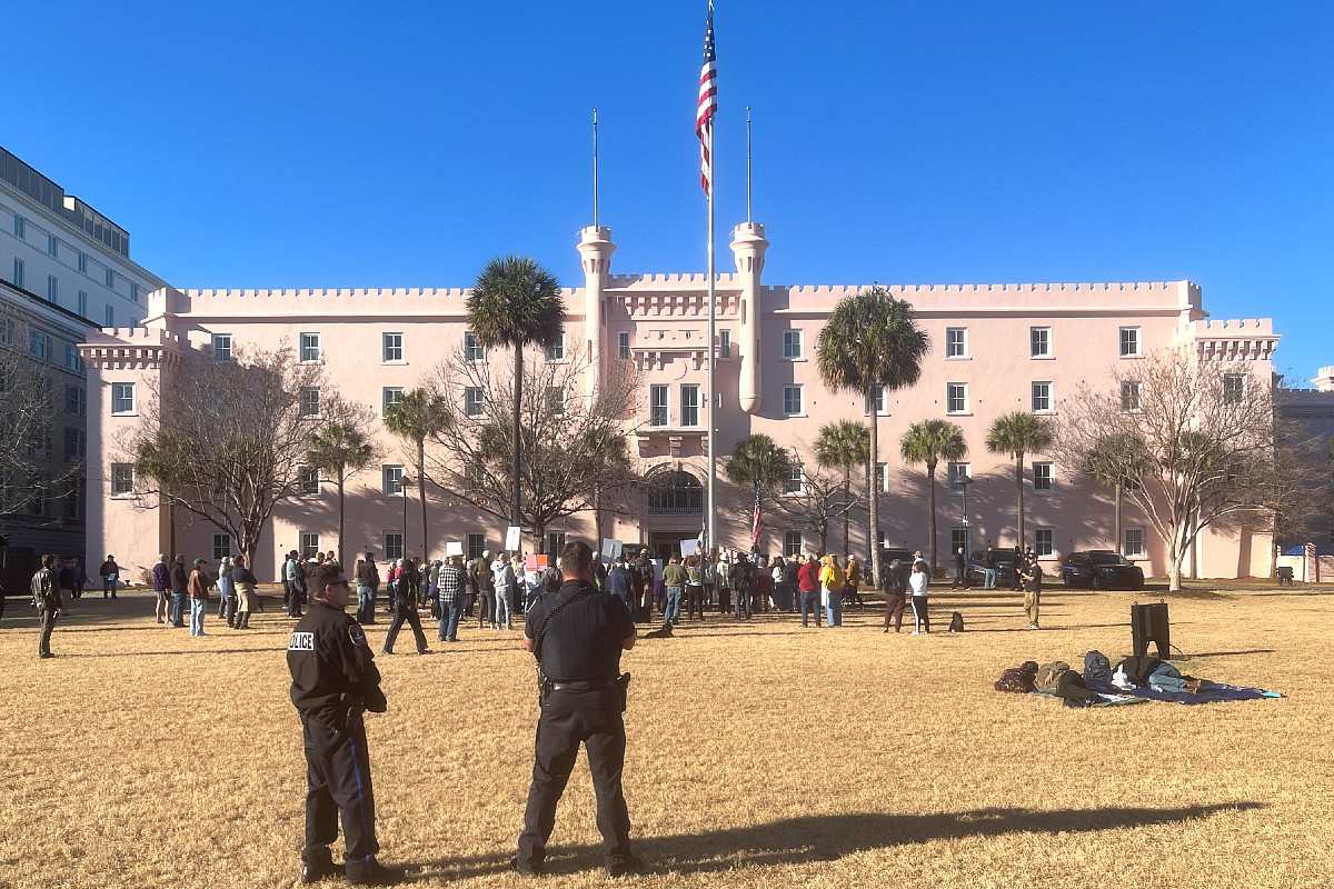 Charleston activists protest Trump’s incursion into Venezuela